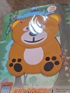 Cute Bear Silicone Kid Tablet Cover - Orange